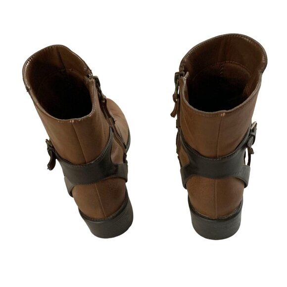 Chaps Ralph Lauren Womens Size 8.5 B Mid Ankle Bootie Boots Side Zip Brown - Picture 5 of 7